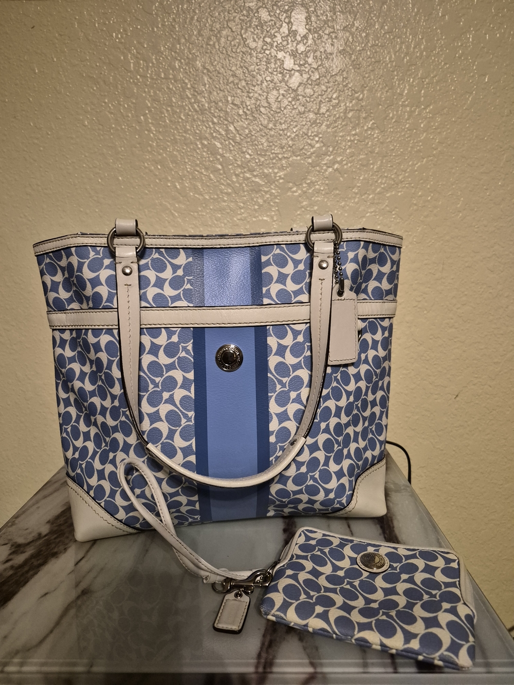 Coach Patterned Tote Bag with Coin Pouch